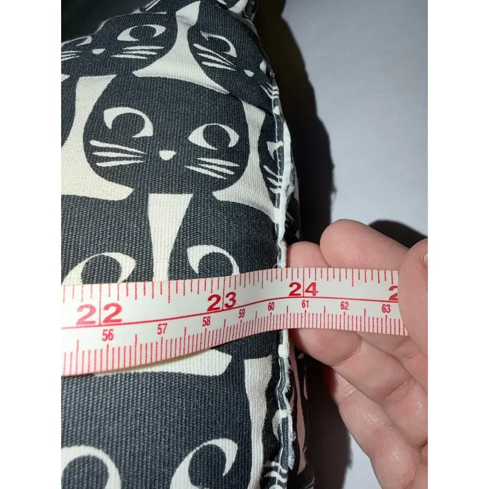 IKEA Mattram black cat set of 2 curtain panels 57x98 and long pillow catlady fun